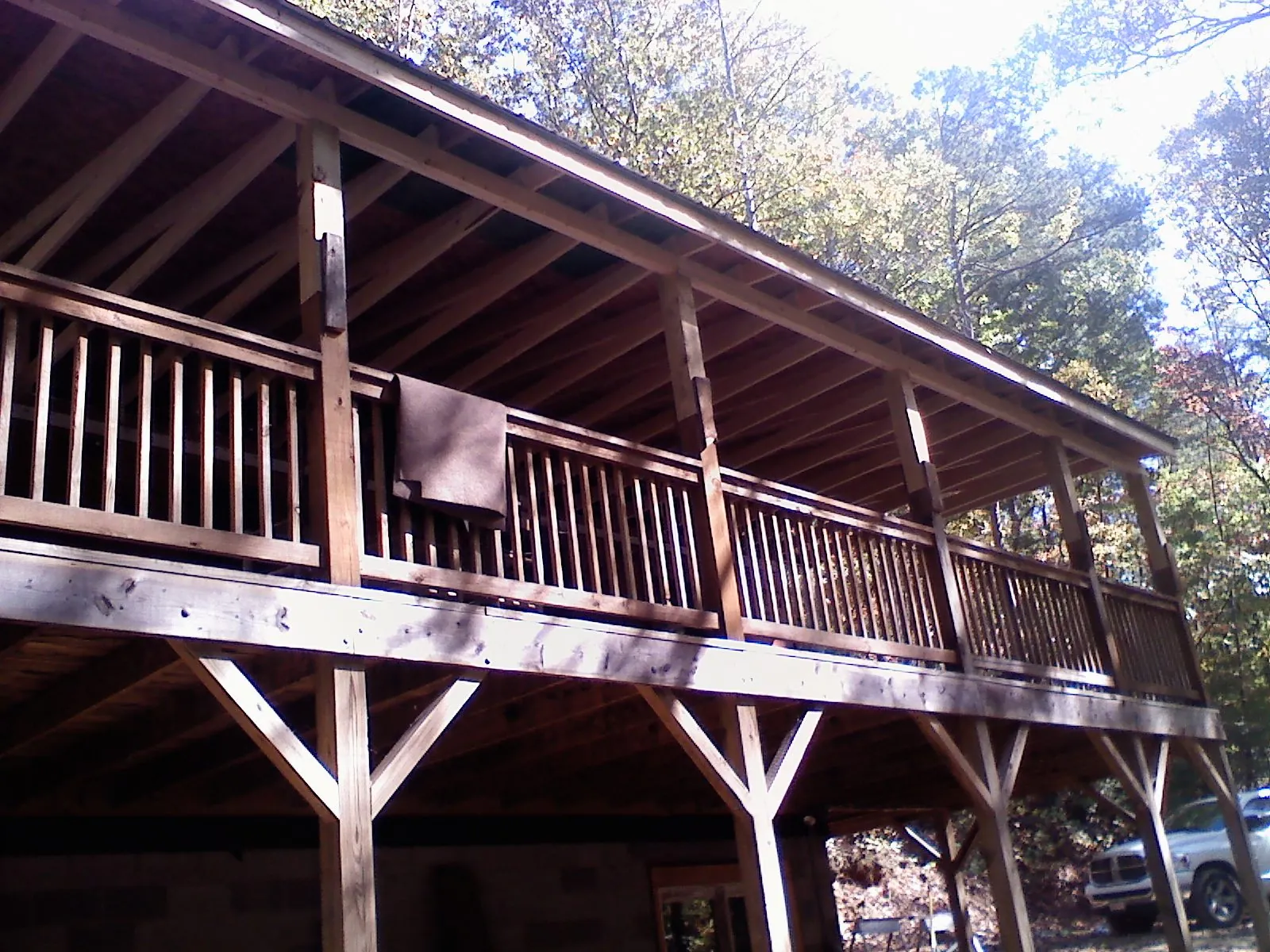 Timber framing under a new elevated porch and deck — Roof Leak Repair in New Kent by Roofing Brothers